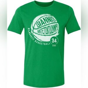 Next Level green and white Giannis Antetokounmpo Milwaukee Basketball t shirt